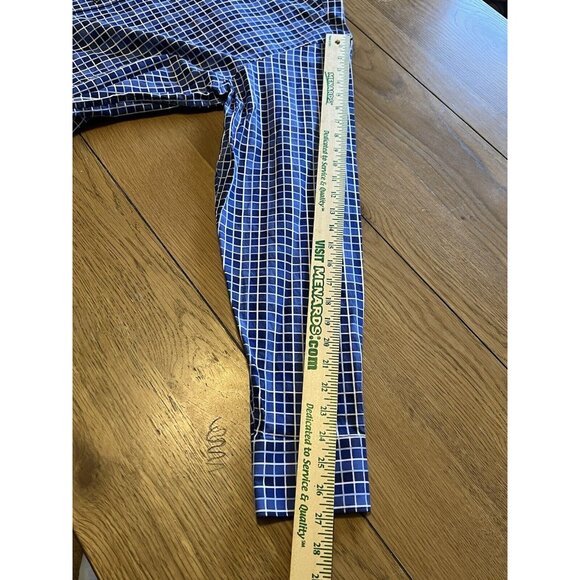 Bugatchi Uomo Shirt Men's Large Blue Checkered Flip Cuff Design Preppy‎ Formal - Picture 6 of 15